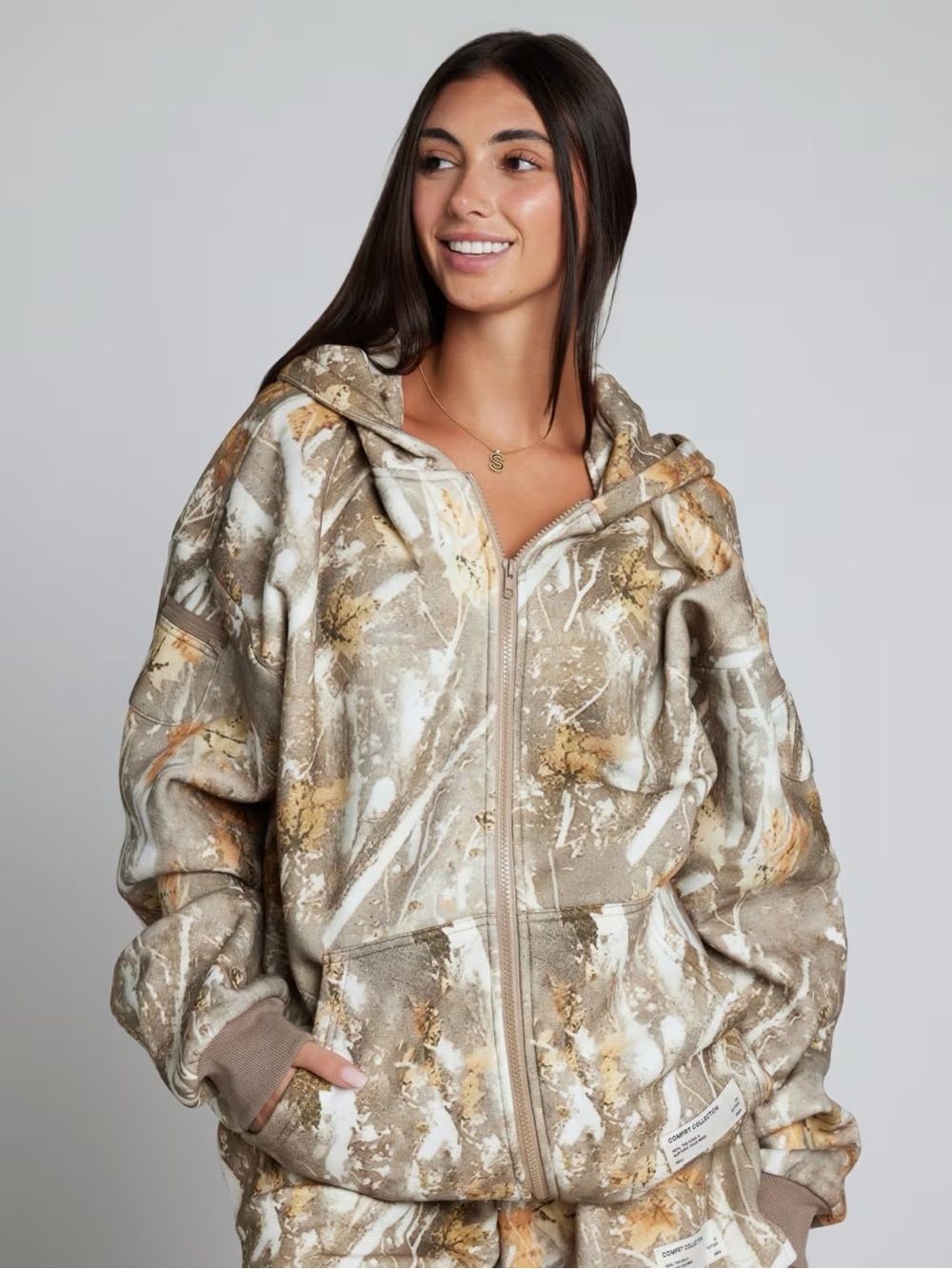 Comfrt Camo Zip Hoodie - Adirondack- S - Picture 1 of 7